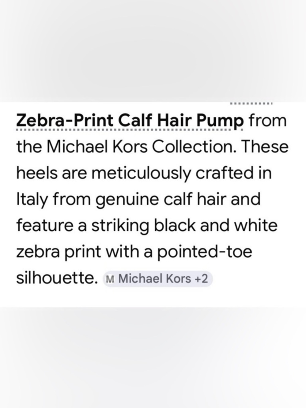 Michael Kors Women’s Zebra Print Pointed Toe Stiletto Leather Pumps NEW size 8. - Picture 4 of 12